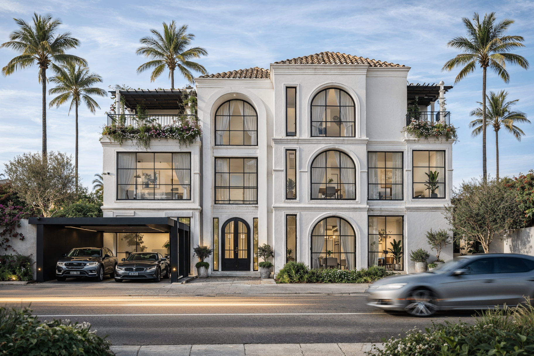 A villa that greets the street.