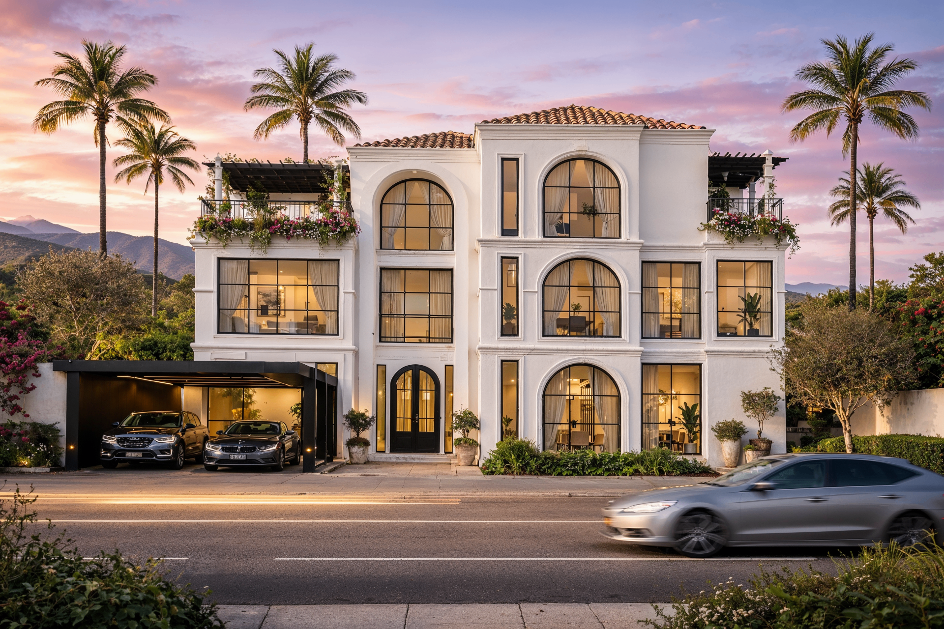 A villa that greets the street.